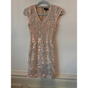 Lulu’s Shimmering Gaze Blush Sequin Bodycon Mini Dress XS